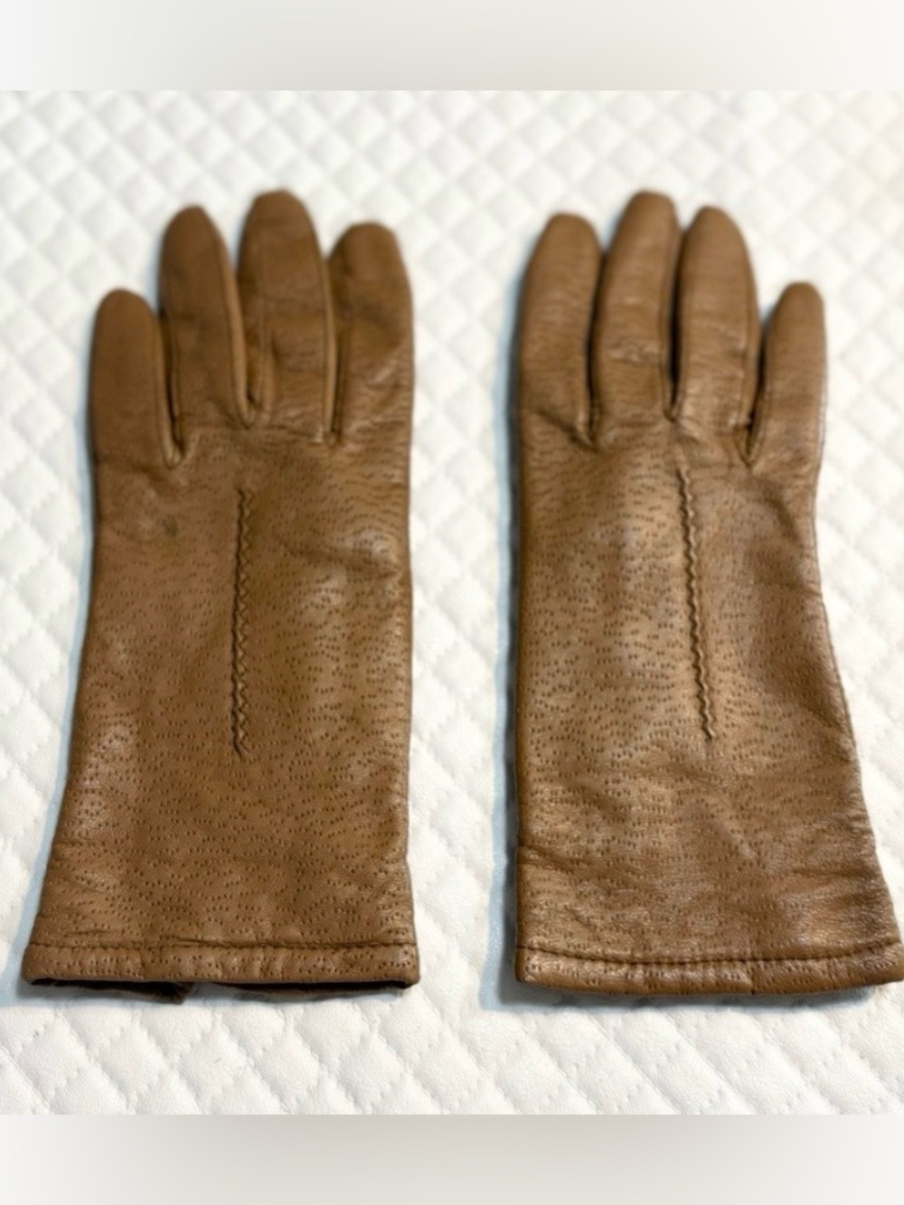 vintage brown leather driving gloves large